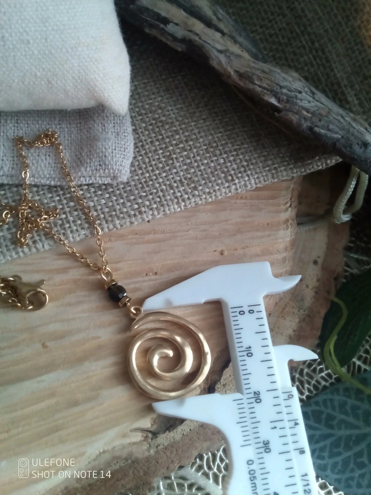 Collier spirale et pierre d'obsidienne oeil céleste – photo 2